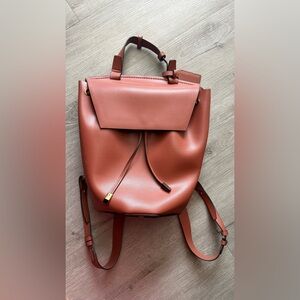 Charles & Keith Tan Leather Backpack